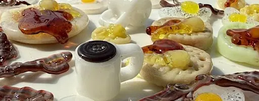 Make Your Own Torch worked Glass Breakfast Food Pendants or Earrings