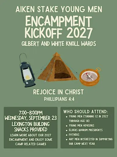 2027 Stake Young Men Encampment Kickoff