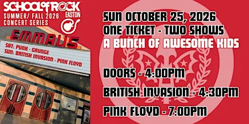 The School of Rock ( British Invasion & Pink Floyd)