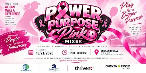 Power Purpose Pink Mixer — Breast Cancer Awareness Pickleball Night