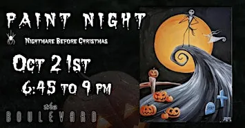 Nightmare Before Christmas Canvas Paint Night