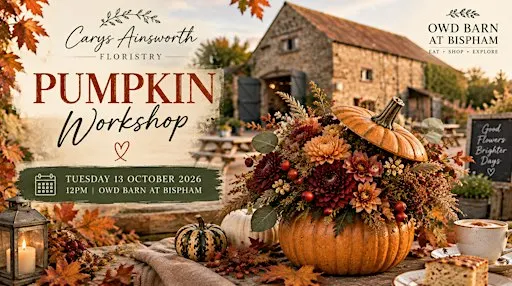 Pumpkin Floral Arrangement Workshop at Owd Barn