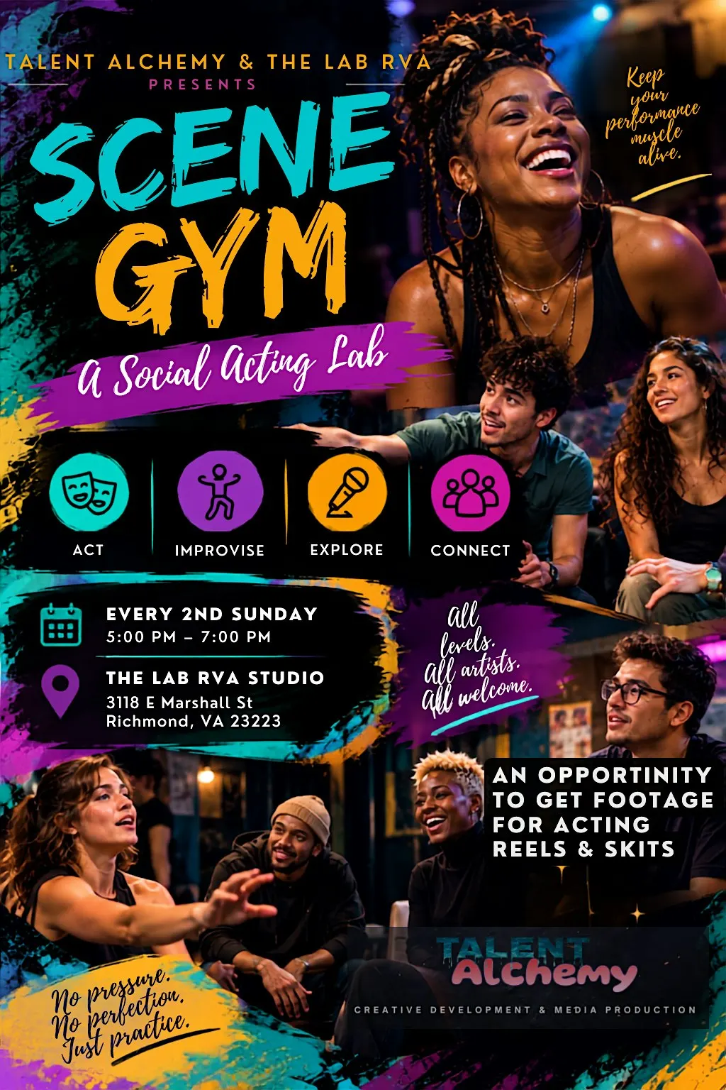 SCENE GYM: A Social Acting & Footage Lab for Performers (Ages 14 and up)