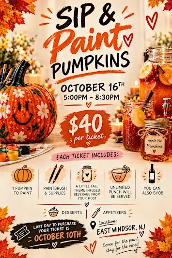 Sip & paint pumpkins