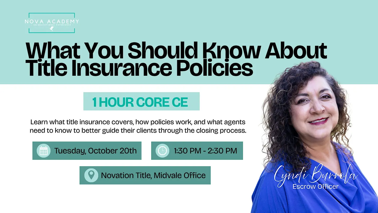(Midvale) What You Should Know About Title Policies CORE CE