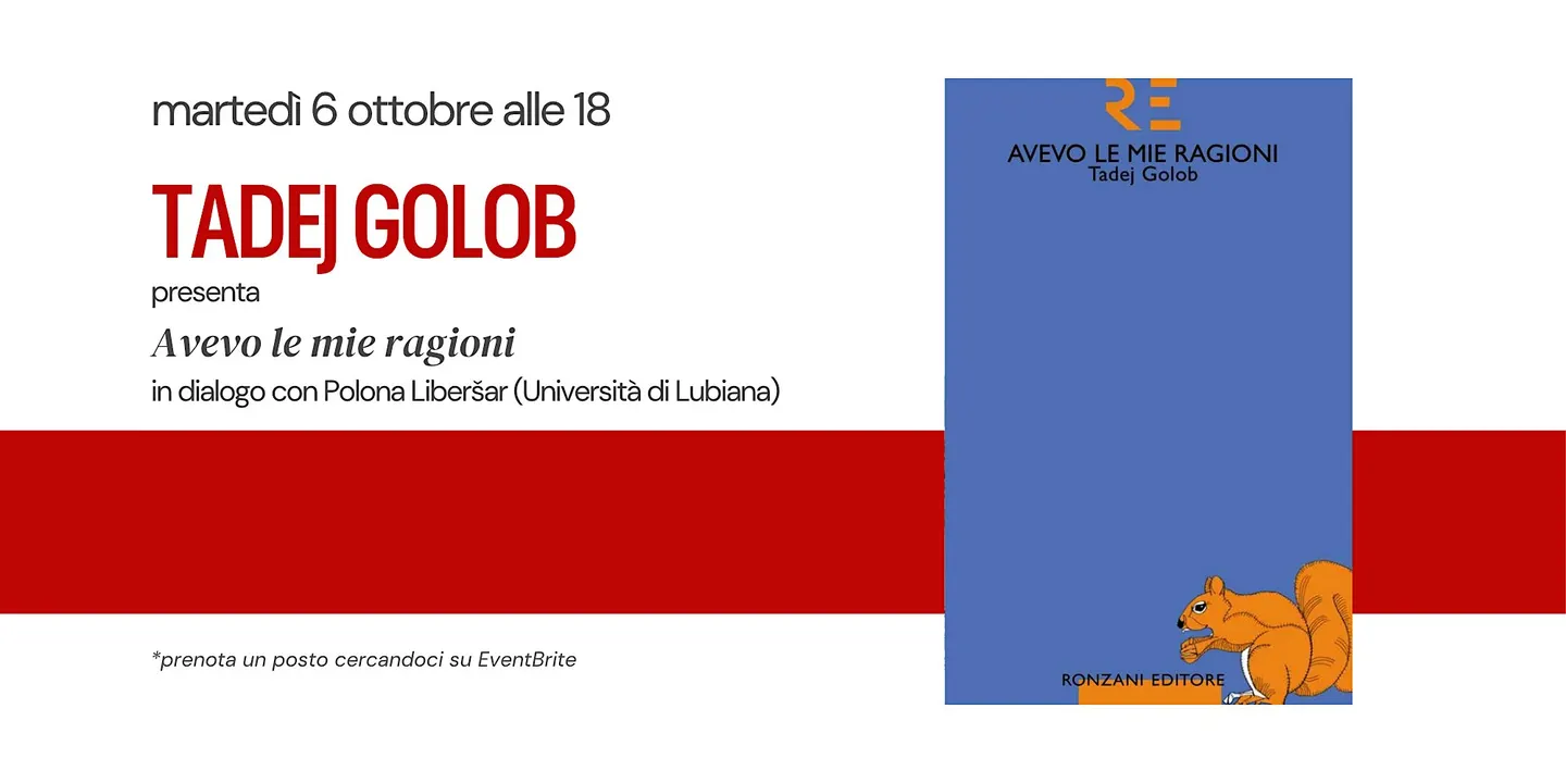 TADEJ GOLOB presenta "Avevo le mie ragioni"
