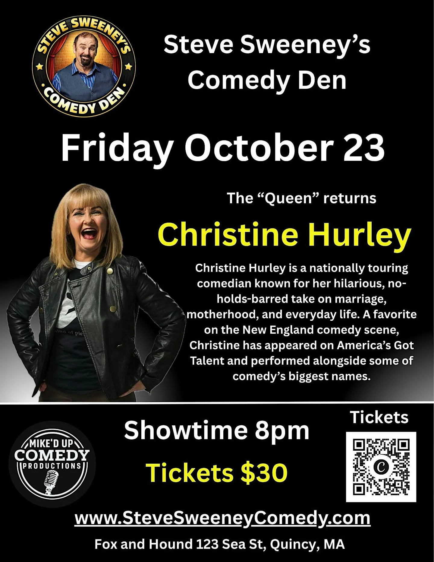 Christine Hurley at The Comedy Den
