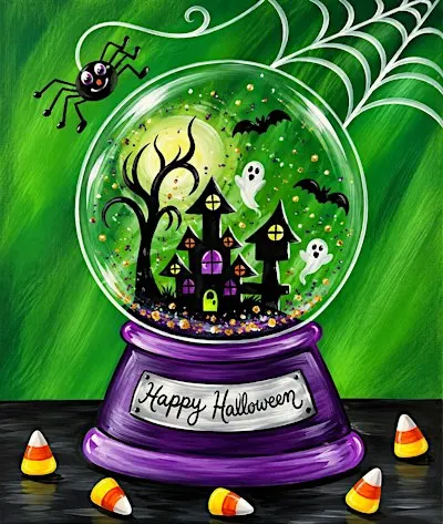 Spooky Snow Globe Sip & Paint