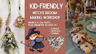 Kid-Friendly Witch's Broom Making Workshop at the Cedar Lodge