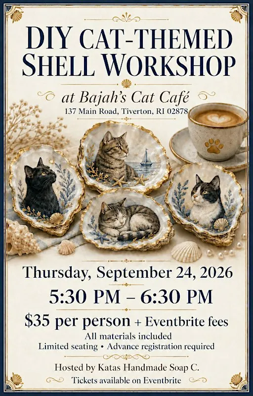 DIY Cat-Themed Decoupage Shell Workshop at Bajah’s Cat Café
