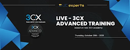 3CX Live Advanced Technical Training - October 29th - 2026 - Mechelen