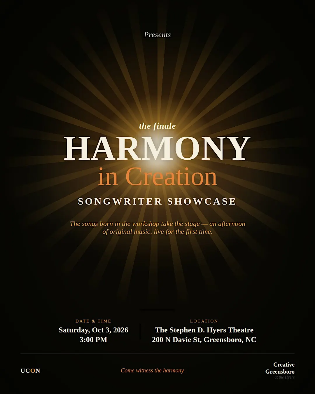 Harmony In Creation Songwriter Showcase