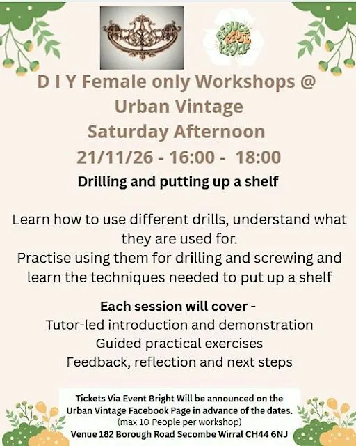 Drilling and putting up a Shelf 21.11.26 - Female Only