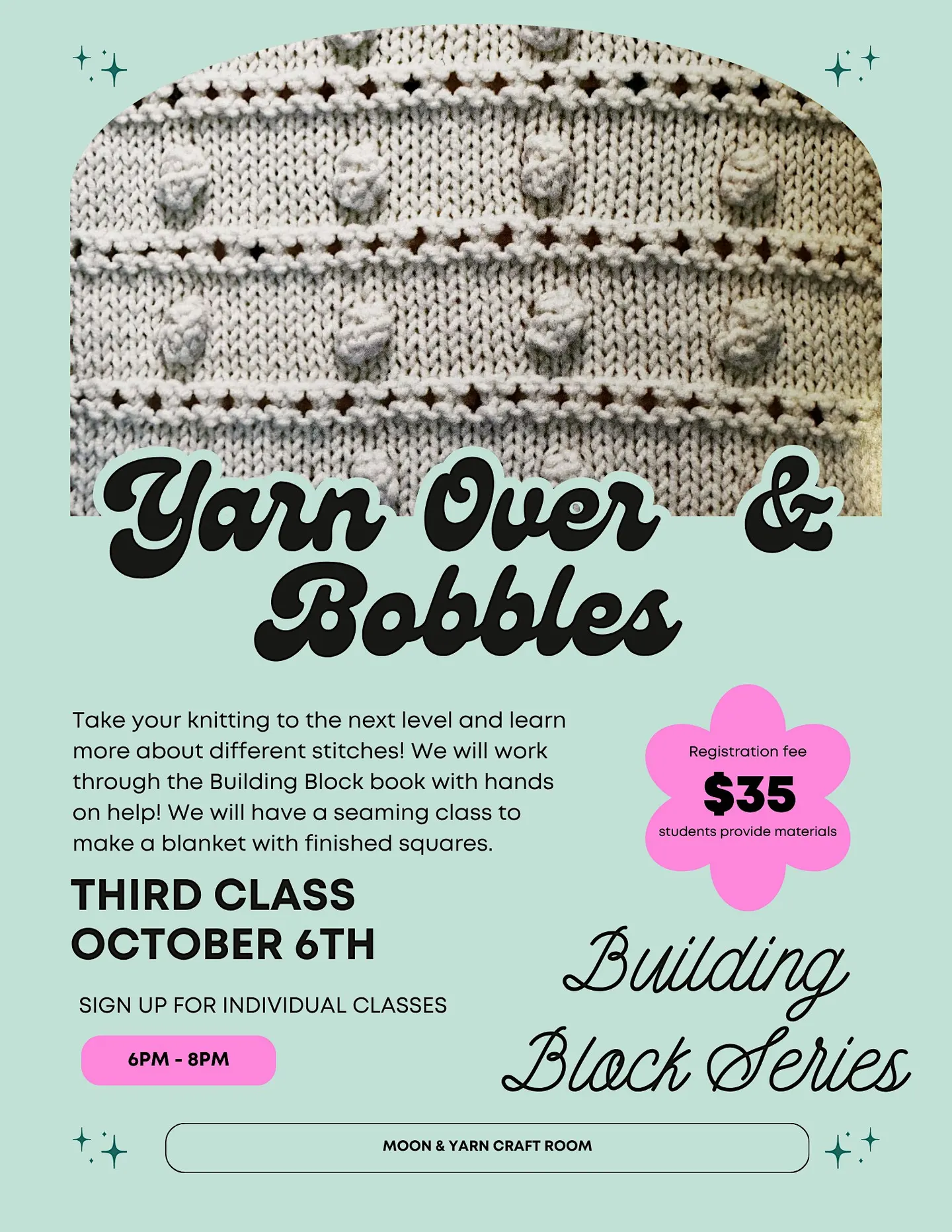 Building Block Series - Building Block Three - Yarn Over and Bobbles