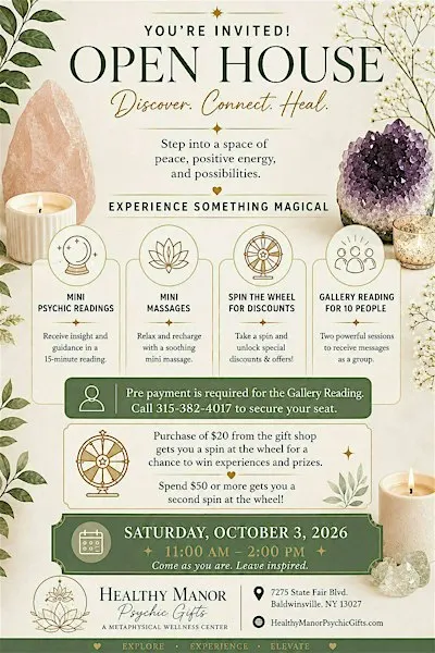 Open House at Healthy Manor Psychic Gifts