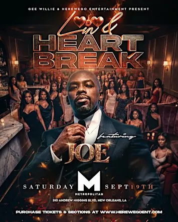 LUVANDHEARTBREAK FEATURING JOE SATURDAY SEPTEMBER 19, 2026 @ METRO