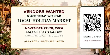 Black Friday Weekend Local Holiday Market