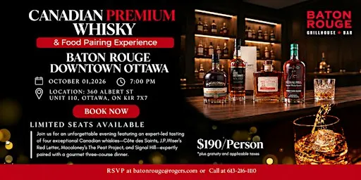Baton Rouge : Whisky Tasting and Food Pairing