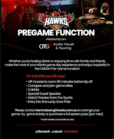 Illawarra Hawks v Adelaide 36ers Pre-game Function