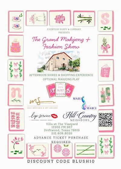Grand Mahjong Open Play and Mercer Street Chic Boutique Fashion Show