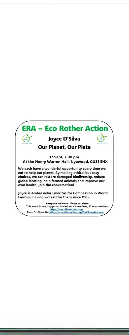 Our planet, our plate – Henry Warren Hall, Nyewood, GU31 5HX