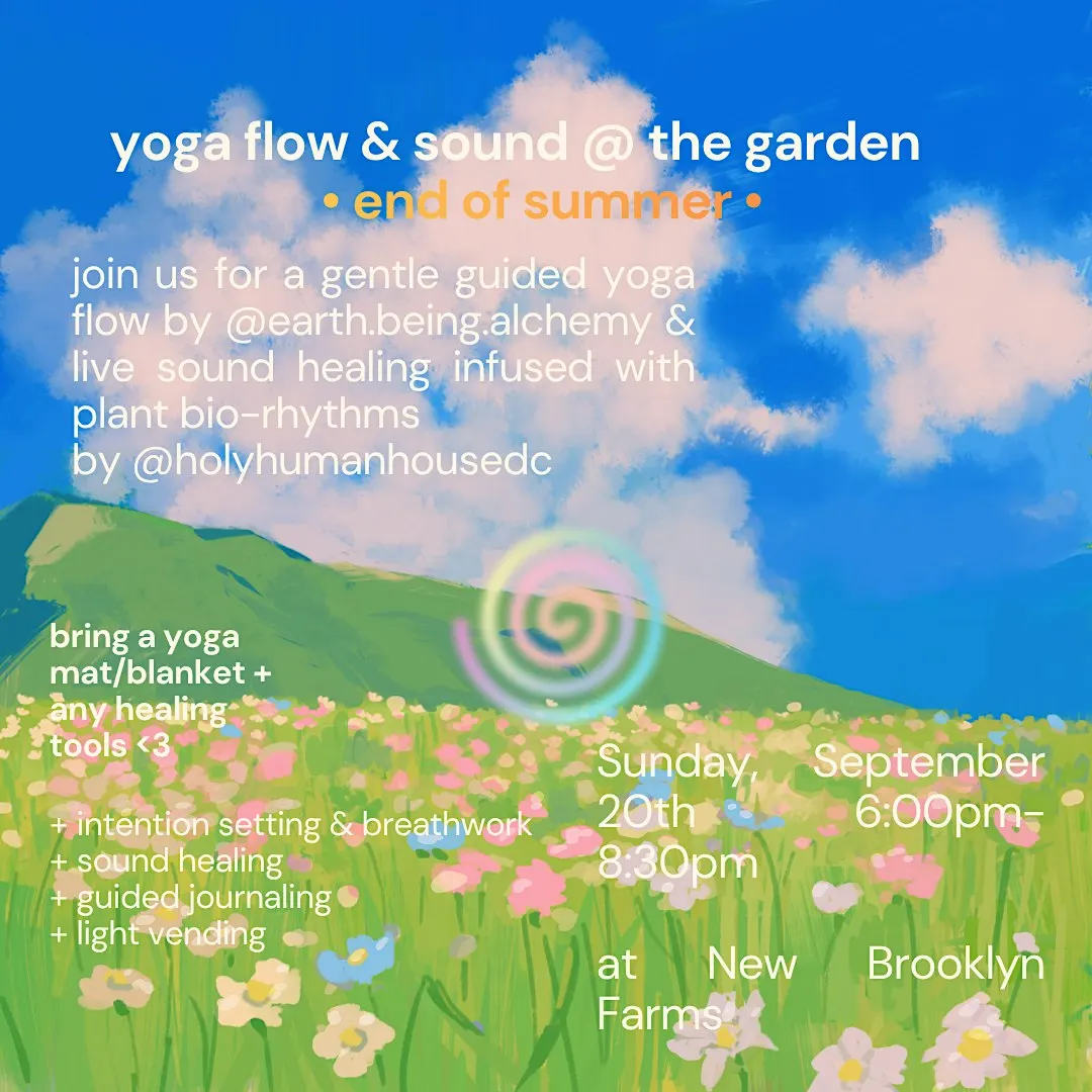 yoga & sound @ the garden (at New Brooklyn Farms in Mt. Rainier, MD)