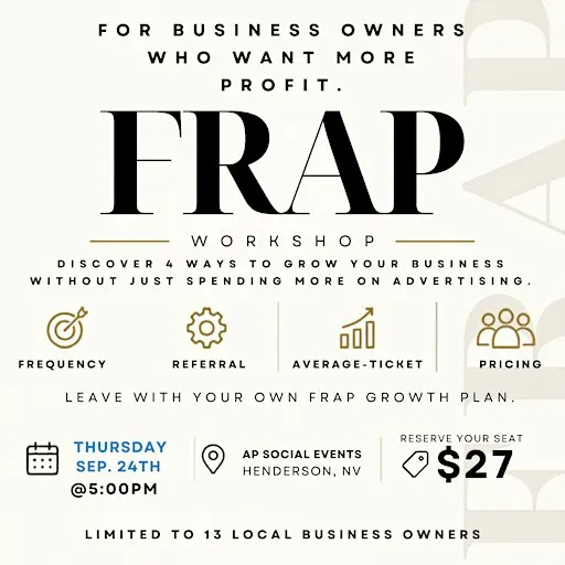 The FRAP Workshop: 4 Ways to Grow Your Business Without Spending More on Ad