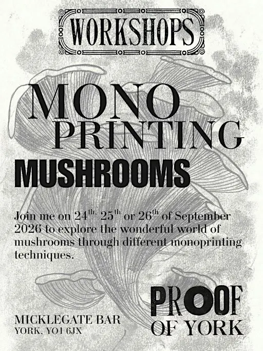 Monoprinting Mushrooms
