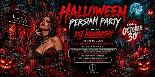Toronto Persian Halloween Party 2026 | DJ Kourosh at Luna Lounge