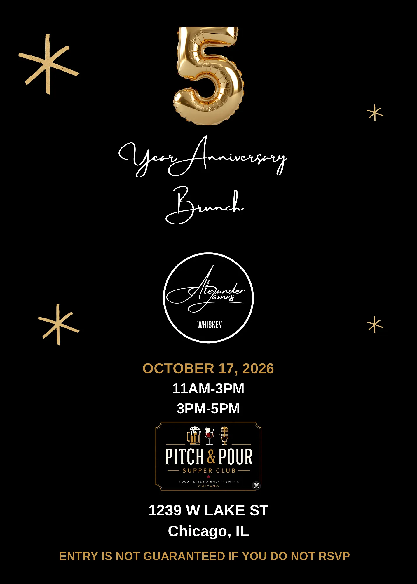 Alexander James Whiskey 5 Year Anniversary Brunch/Day Party