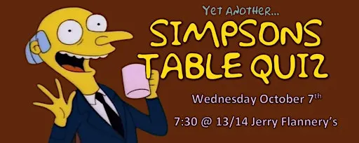 Simpsons Table Quiz