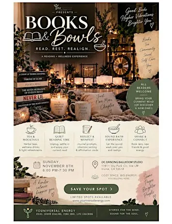 Books & Bowls: A Reading & Sound Bath Wellness Experience
