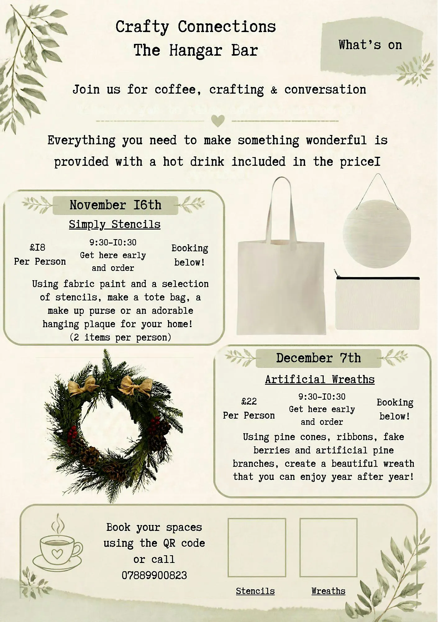 Artificial Christmas Wreath Making at The Hangar Cafe & Bar