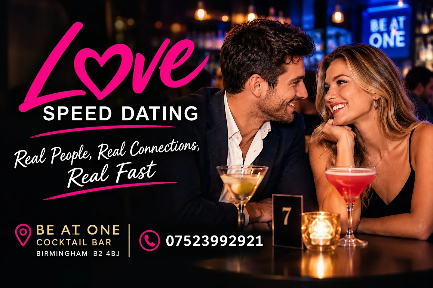 Speed Dating Singles Birmingham Ages 30's and 40's Be At One Cocktail Bar