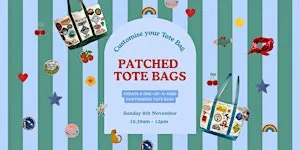 Patched Tote Bag Workshop | Unlimited Patches at our Patch Bar!