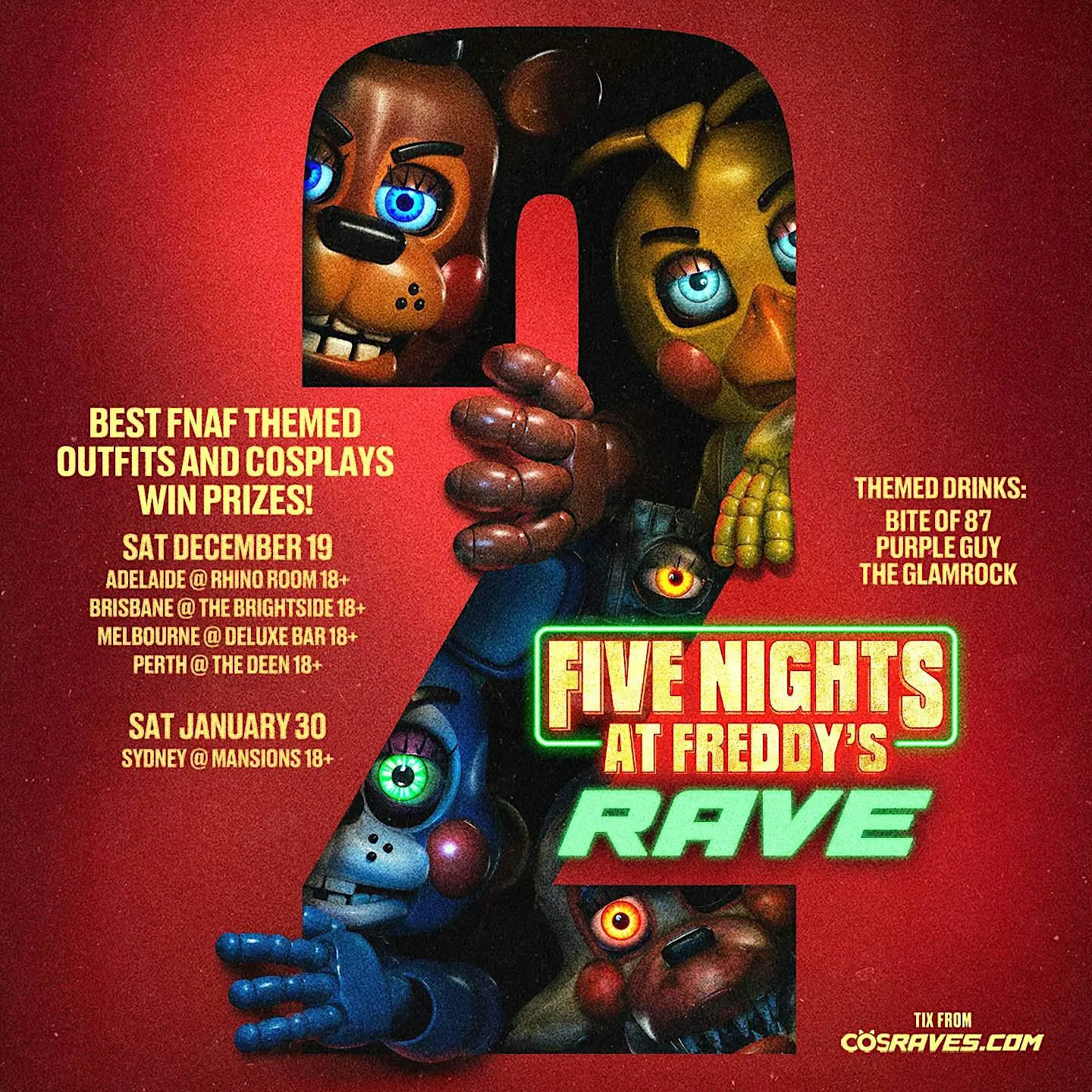 FIVE NIGHTS AT FREDDY'S RAVE SYDNEY