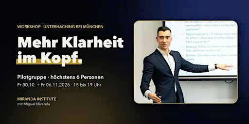 Workshop Klarheit (auf Deutsch) · Pilotgruppe in Unterhaching