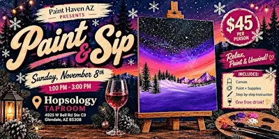 Winter Mountain Paint & Sip at Hopsology ❄️