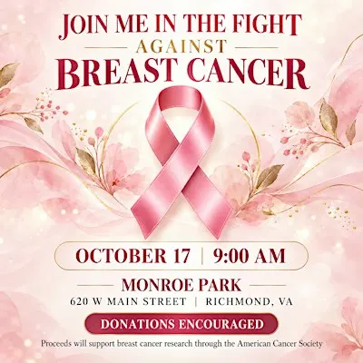RVA REALTOR BAE & AMERICAN CANCER SOCIETY BREAST CANCER WALK!