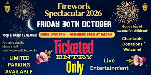 Firework Spectacular 2026 at Bognor Regis Golf Club