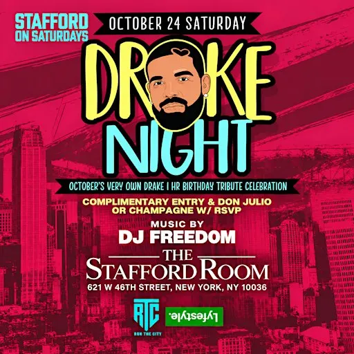 Drake Night at The Stafford Room (Free Entry w/ RSVP)