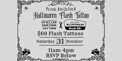 Spotted Panther Tattoo x AZW Miracle Mile Halloween Flash Tattoos