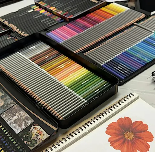 Colored Pencils Fall Flowers