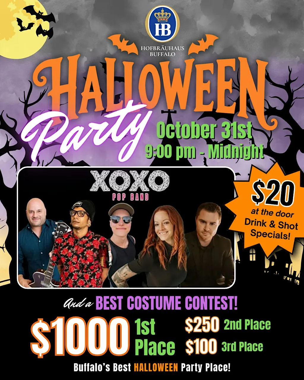 XOXO Halloween Party at Hofbräuhaus Buffalo ($20 cover at the door)
