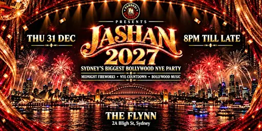 Jashan 2027 | Sydney's Biggest Bollywood NYE Party With Live Fireworks
