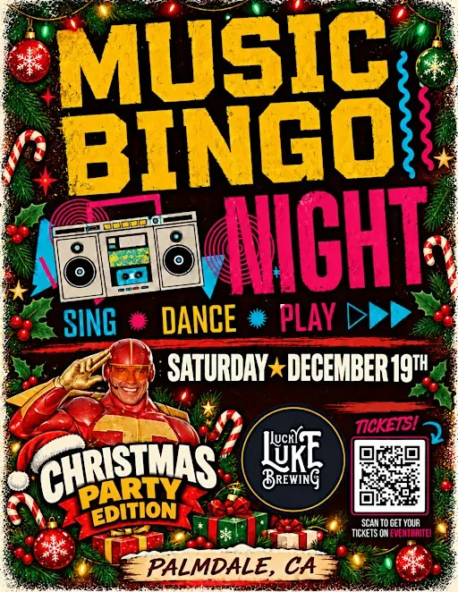 Christmas Party Edition Music Bingo Night @ Lucky Luke Brewing Palmdale