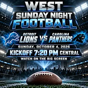 Sunday Night Football: Lions vs. Panthers at West
