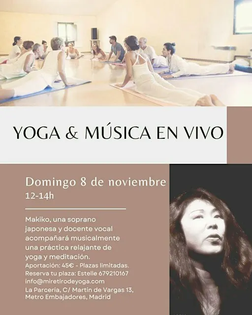 Taller de yoga con música en directo y voz de una soprano