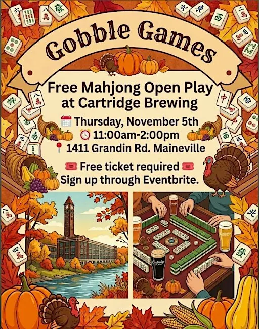 Free Mahjong Open Play at Cartridge Brewing
