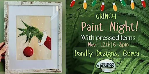 Framed Pressed Fern Grinch Hand | Danilly Designs